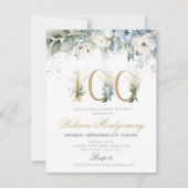 100th birthday Elegant Milestone invitation RSVP Karte (Vorderseite)