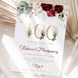 100th birthday Elegant Milestone invitation RSVP Karte