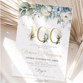 100th birthday Elegant Milestone invitation RSVP Karte