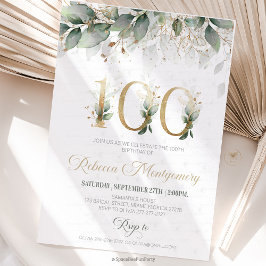 100th birthday Elegant Milestone invitation RSVP Karte