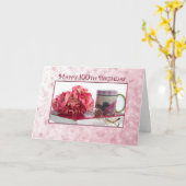 100th Birthday - Female - Pink Roses/Mug/Book Karte (Gelbe Blume)