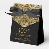 100th Birthday Gold Damask Thank You Geschenkschachtel (Vorderseite)
