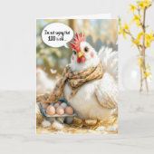 100th Birthday Hen With Eggs in Carton Karte (Gelbe Blume)