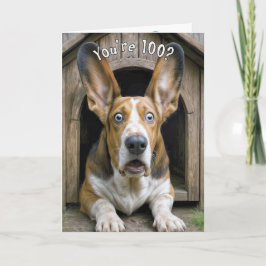 100th Birthday Humor with Basset Hound  Karte
