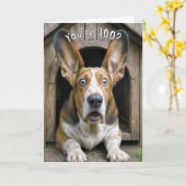 100th Birthday Humor with Basset Hound  Karte (Gelbe Blume)