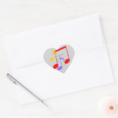100th Birthday Music Notes  Heart Sticker (Umschlag)