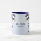 100th Birthday Navy Gold Balloons  Tasse (Zentrum)