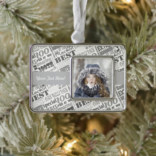 100th Birthday Party Personalized Gifts Rahmen-Ornament Silber (Baum)