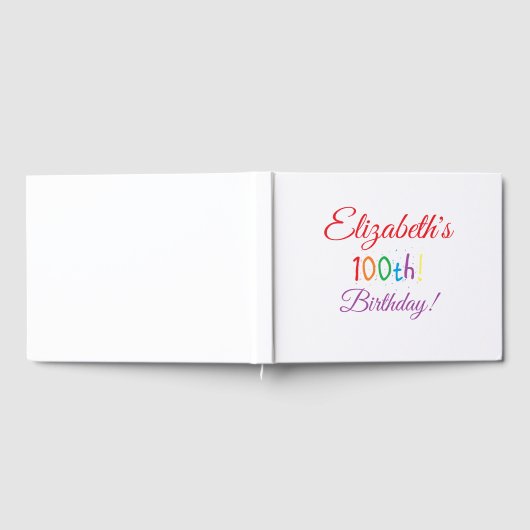 "100th Birthday" Personalisiertes Gästebuch (Voll)