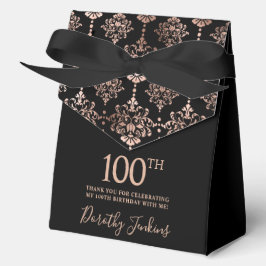 100th Birthday Rose Gold Elegant Thank You  Geschenkschachtel