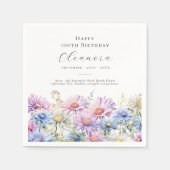 100th Birthday September Birth Flower Custom Serviette (Vorderseite)