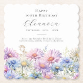 100th Birthday September Birth Flower Custom Untersetzer (Vorderseite)