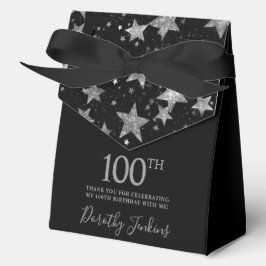 100th Birthday Silver Stars Thank You  Geschenkschachtel