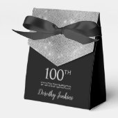 100th Birthday Silver Thank You Favor Box Geschenkschachtel (Vorderseite)