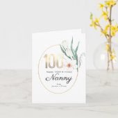 100th Blumengeburtstags-Karte des Geburtstags-| Karte (Gelbe Blume)