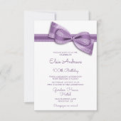 100th Centenarian Bow & Ribbon Birthday Einladung (Vorderseite)