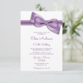 100th Centenarian Bow & Ribbon Birthday Einladung (Stehend Vorderseite)