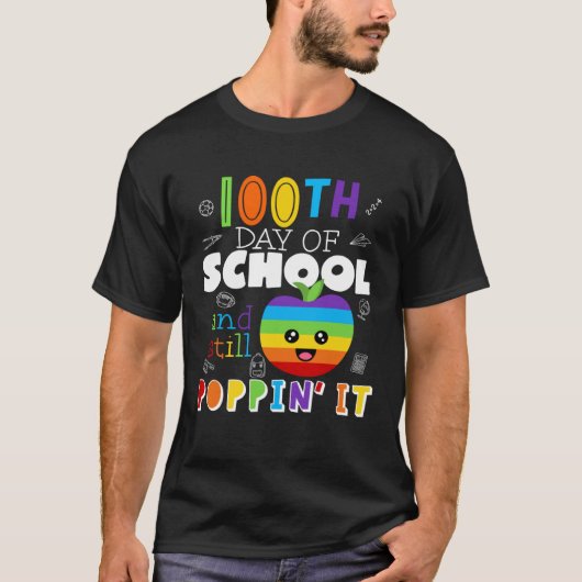 100th Day And Still Poppin 100 Days Of School Boys T-Shirt (Vorderseite)