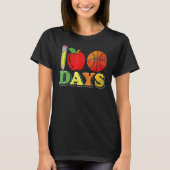100th Day Basketball 100 Days Of School Student Bo T-Shirt (Vorderseite)