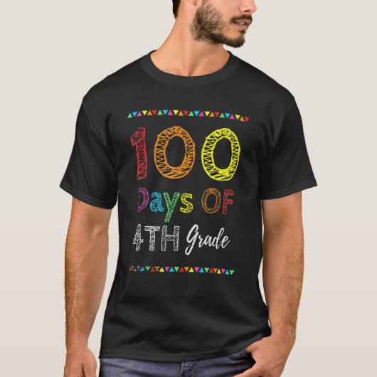 100th Day Kids Gift 100 Days Of 4th Grade 100 Days T-Shirt (Vorderseite)