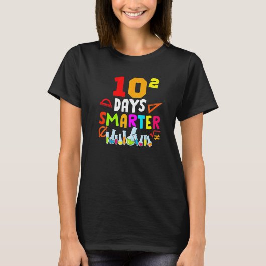 100th Day Math 10 Squared Teacher Student 100 Days T-Shirt (Vorderseite)