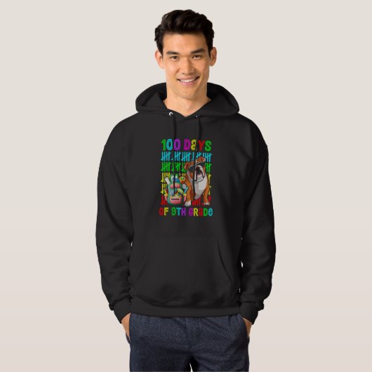 100th Day Of 9th Grade Boys Kids English Bulldog D Hoodie (Vorne ganz)