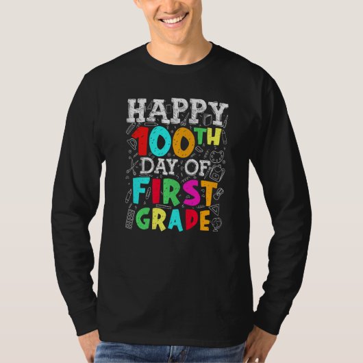 100th Day of First Grade Teachers Kids Child Happy T-Shirt (Vorderseite)