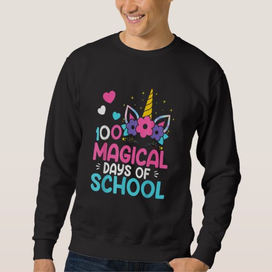 100th Day Of Kindergarten For Girls 100 Magical Da Sweatshirt (Vorderseite)