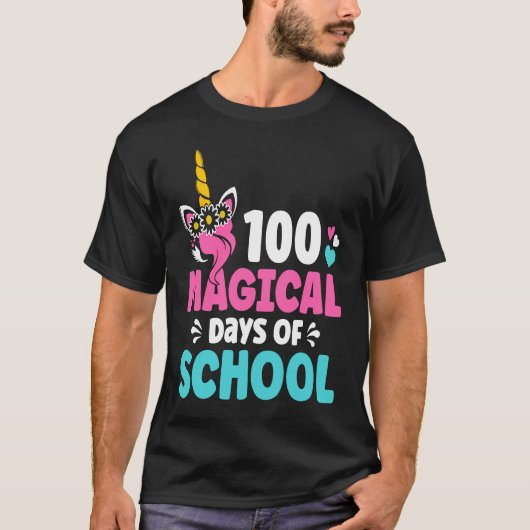100th Day of Kindergarten For Girls 100 Magical Da T-Shirt (Vorderseite)