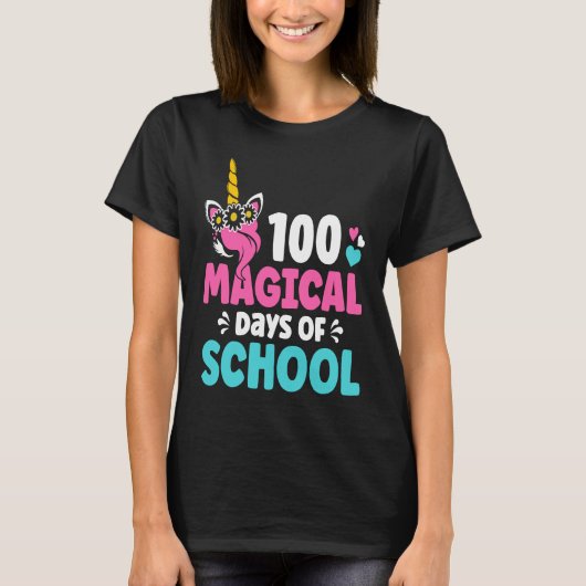100th Day of Kindergarten For Girls 100 Magical Da T-Shirt (Vorderseite)
