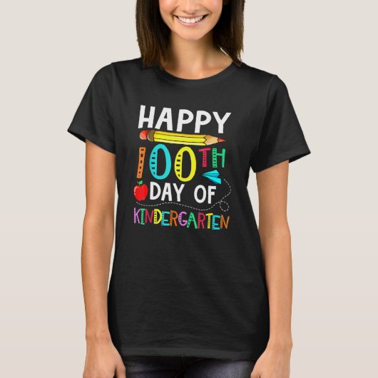 100th Day Of Kindergarten Teachers Kids 100 Days O T-Shirt (Vorderseite)