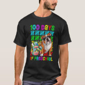 100th Day Of Preschool Boys Kids English Bulldog D T-Shirt (Vorderseite)