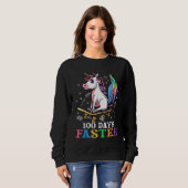 100th Day of School 100 Days Faster Unicorn Skateb Sweatshirt (Vorne ganz)