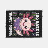 100th Day Of School 100 Days Is Alotl School Axolo Fleecedecke (Vorderseite (Horizontal))