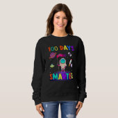100th Day Of School 100 Days Smarter Books Space A Sweatshirt (Vorne ganz)
