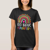 100th Day Of School 100 Days Smarter Leopard Rainb T-Shirt (Vorderseite)