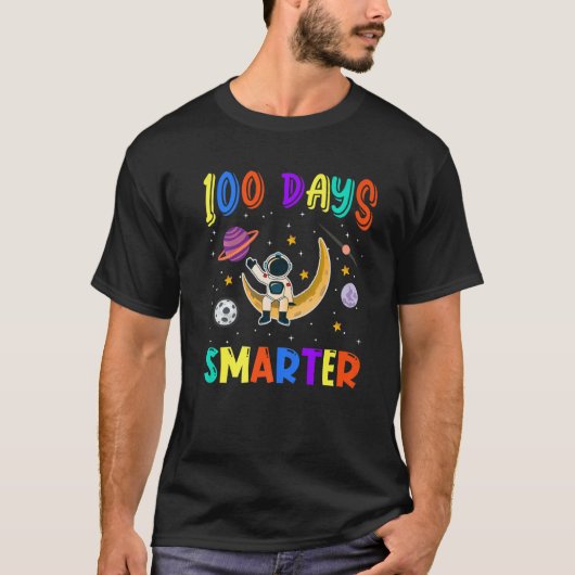 100th Day Of School 100 Days Smarter Space Astrona T-Shirt (Vorderseite)