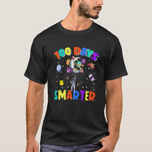 100th Day Of School 100 Days Smarter Space Astrona T-Shirt (Vorderseite)
