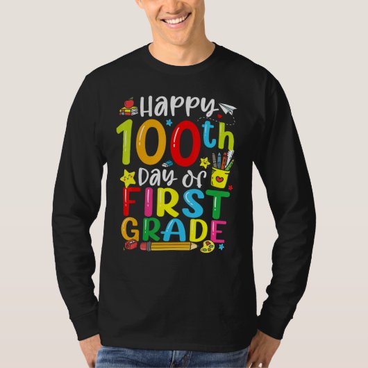 100th Day Of School 1st First Grade Teacher Studen T-Shirt (Vorderseite)