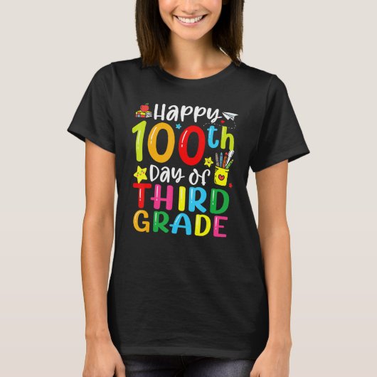 100th Day Of School 3rd Third Grade Teacher Studen T-Shirt (Vorderseite)
