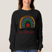 100th Day Of School 5th Grade Teacher Boho Rainbow Sweatshirt (Vorderseite)