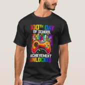 100th Day Of School Achievement Unlocked 100 Days  T-Shirt (Vorderseite)