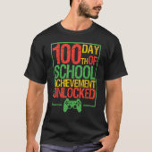 100th Day Of School Achievement Unlocked Gamers Bo T-Shirt (Vorderseite)