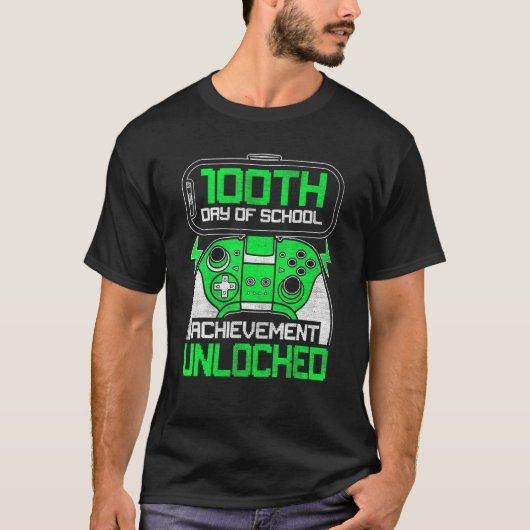 100th Day Of School Achievement Unlocked  Kids Boy T-Shirt (Vorderseite)