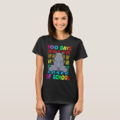 100th Day Of School Animal Hippo Happy 100th Day T-Shirt (Vorne ganz)
