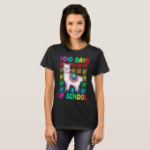 100th Day Of School Animal llama Lover Happy 100th T-Shirt (Vorne ganz)