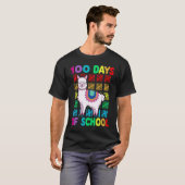 100th Day Of School Animal llama Lover Happy 100th T-Shirt (Vorne ganz)