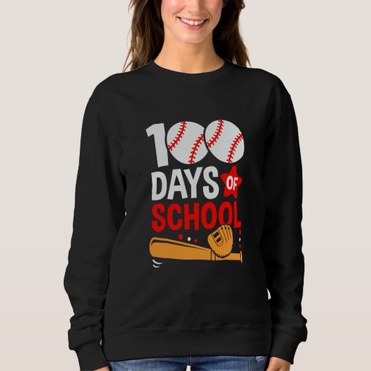 100th Day Of School Baseball 100 Days Smarter Teac Sweatshirt (Vorderseite)