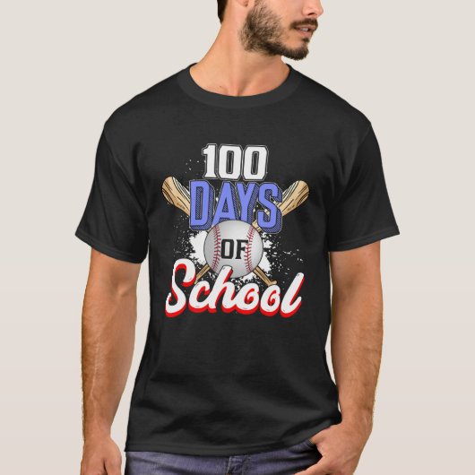 100th Day of School Baseball for Teacher Student T-Shirt (Vorderseite)
