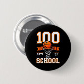 100th Day Of School Basketball Kids 100 Days Of Sc Button (Vorne & Hinten)